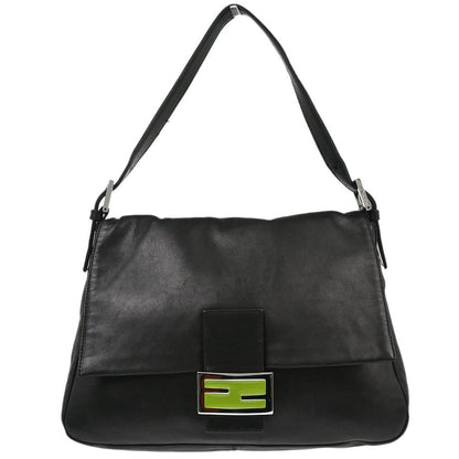 Fendi Black Leather Mamma Baguette Handbag