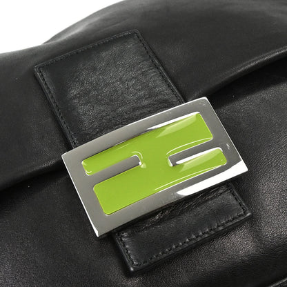 Fendi Black Leather Mamma Baguette Handbag