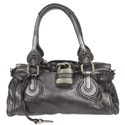 Chloe Metallic Silver Paddington Medium Handbag