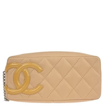 Chanel 2005-2006 Beige Calfskin Cambon Ligne Pouch Bag