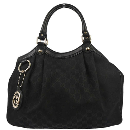 Gucci Black Canvas Tote Handbag