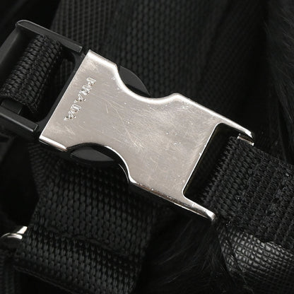 Prada Black Fur Nylon Backpack