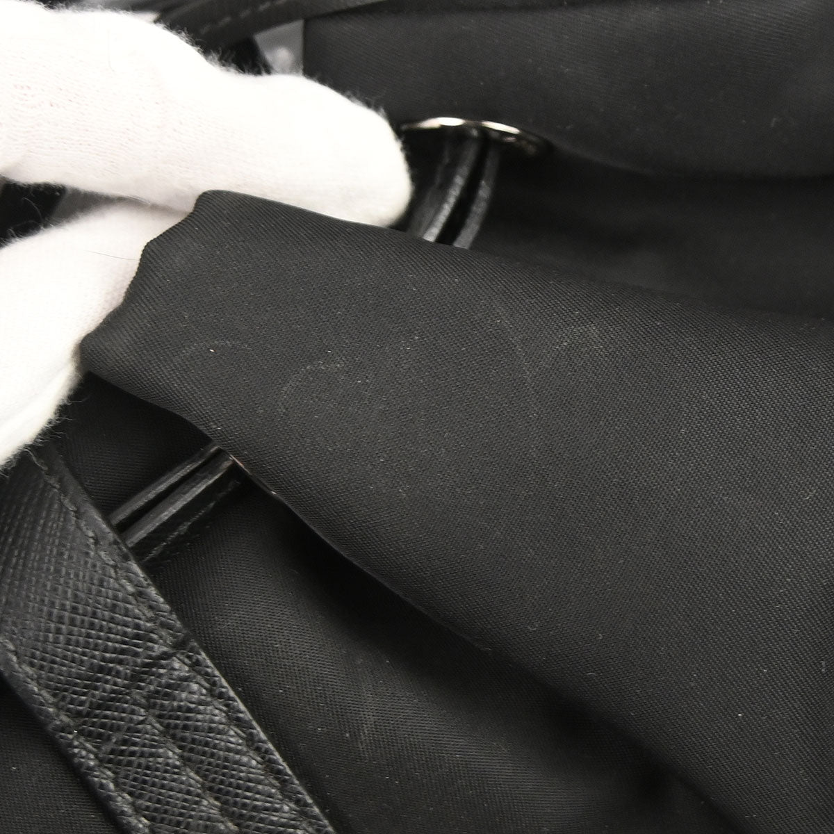 Prada Black Fur Nylon Backpack