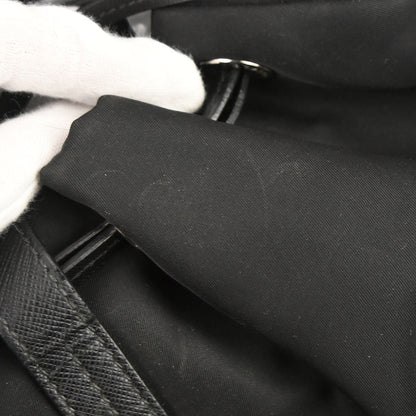 Prada Black Fur Nylon Backpack