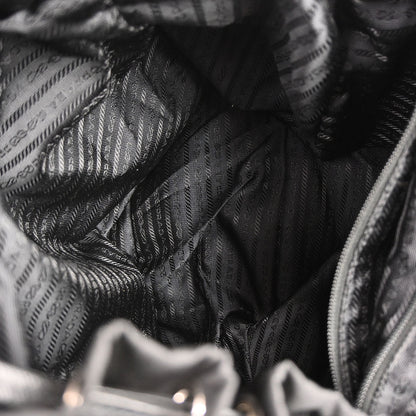 Prada Black Fur Nylon Backpack