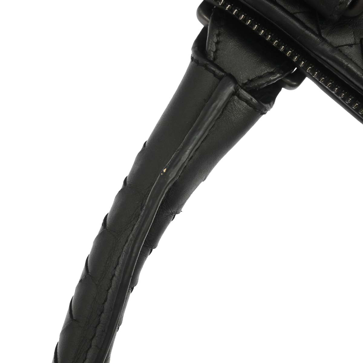 Bottega Veneta Black Leather Intrecciato Handbag