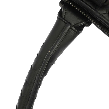 Bottega Veneta Black Leather Intrecciato Handbag