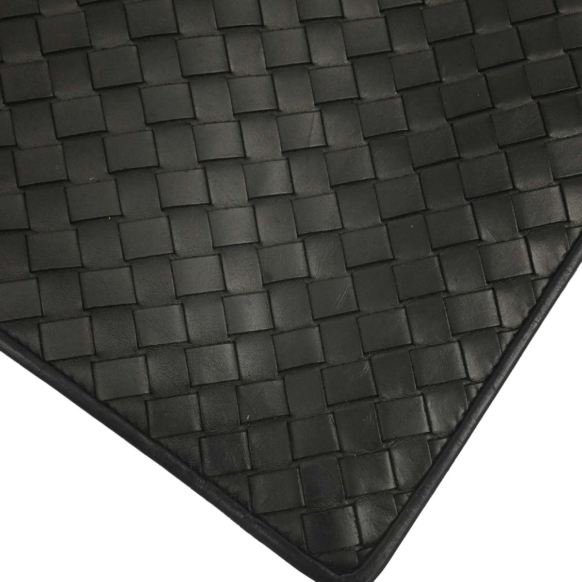 Bottega Veneta Black Leather Intrecciato Handbag