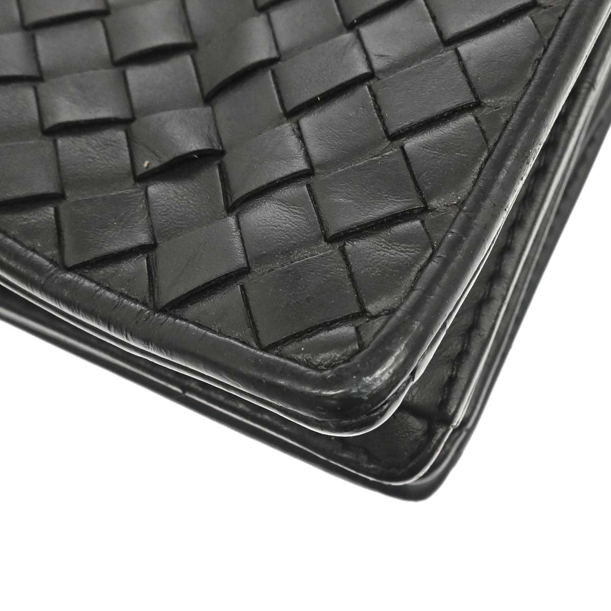 Bottega Veneta Black Leather Intrecciato Handbag