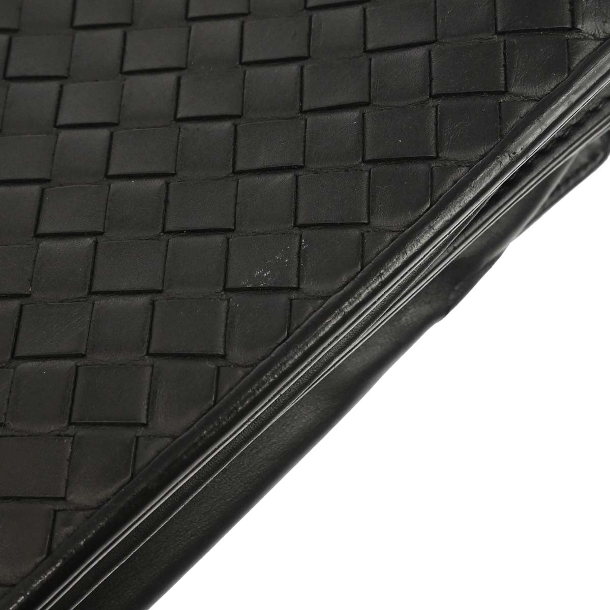 Bottega Veneta Black Leather Intrecciato Handbag