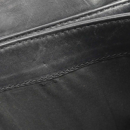 Bottega Veneta Black Leather Intrecciato Handbag