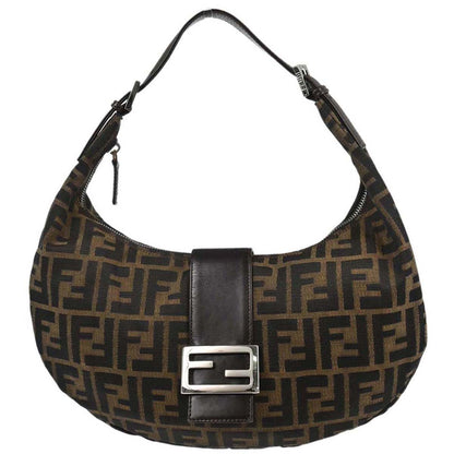 Fendi Brown Canvas Zucca Hobo Bag