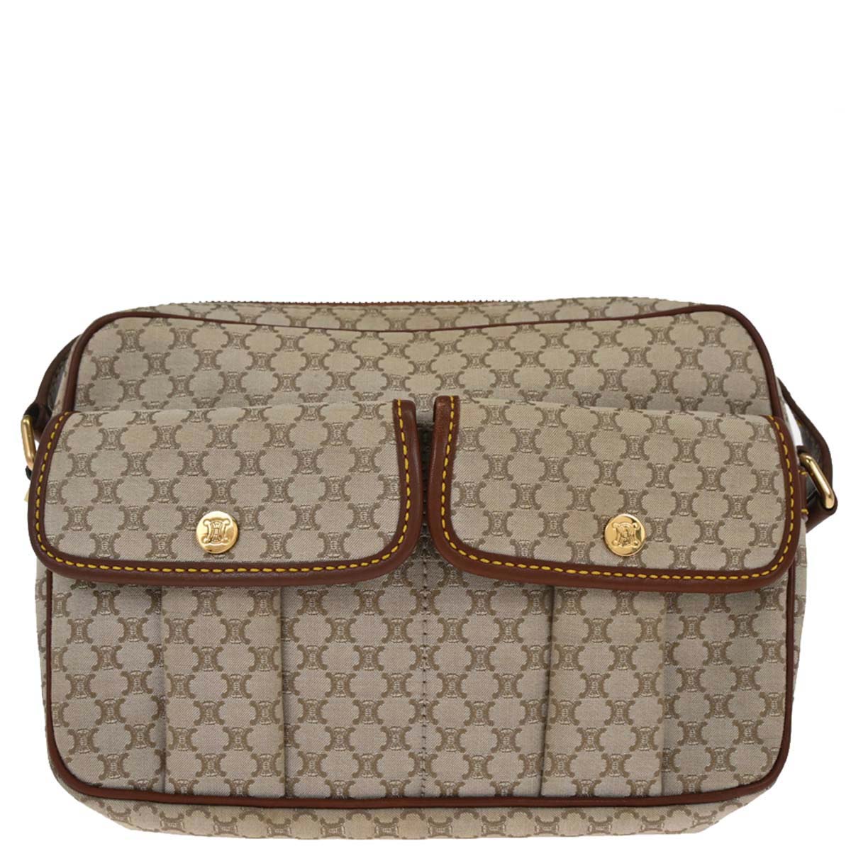 Celine * Beige Canvas Macadam Shoulder Bag