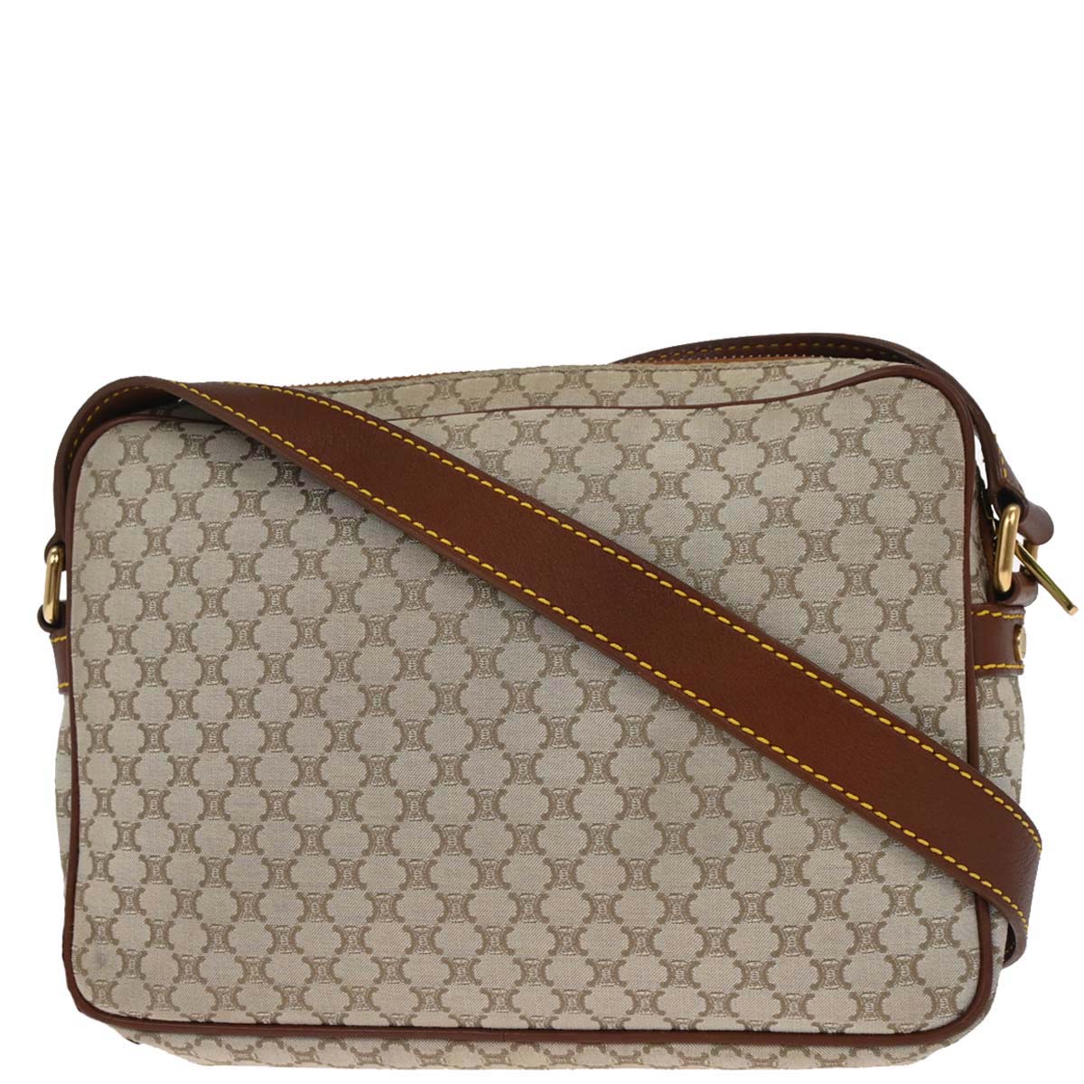 Celine * Beige Canvas Macadam Shoulder Bag