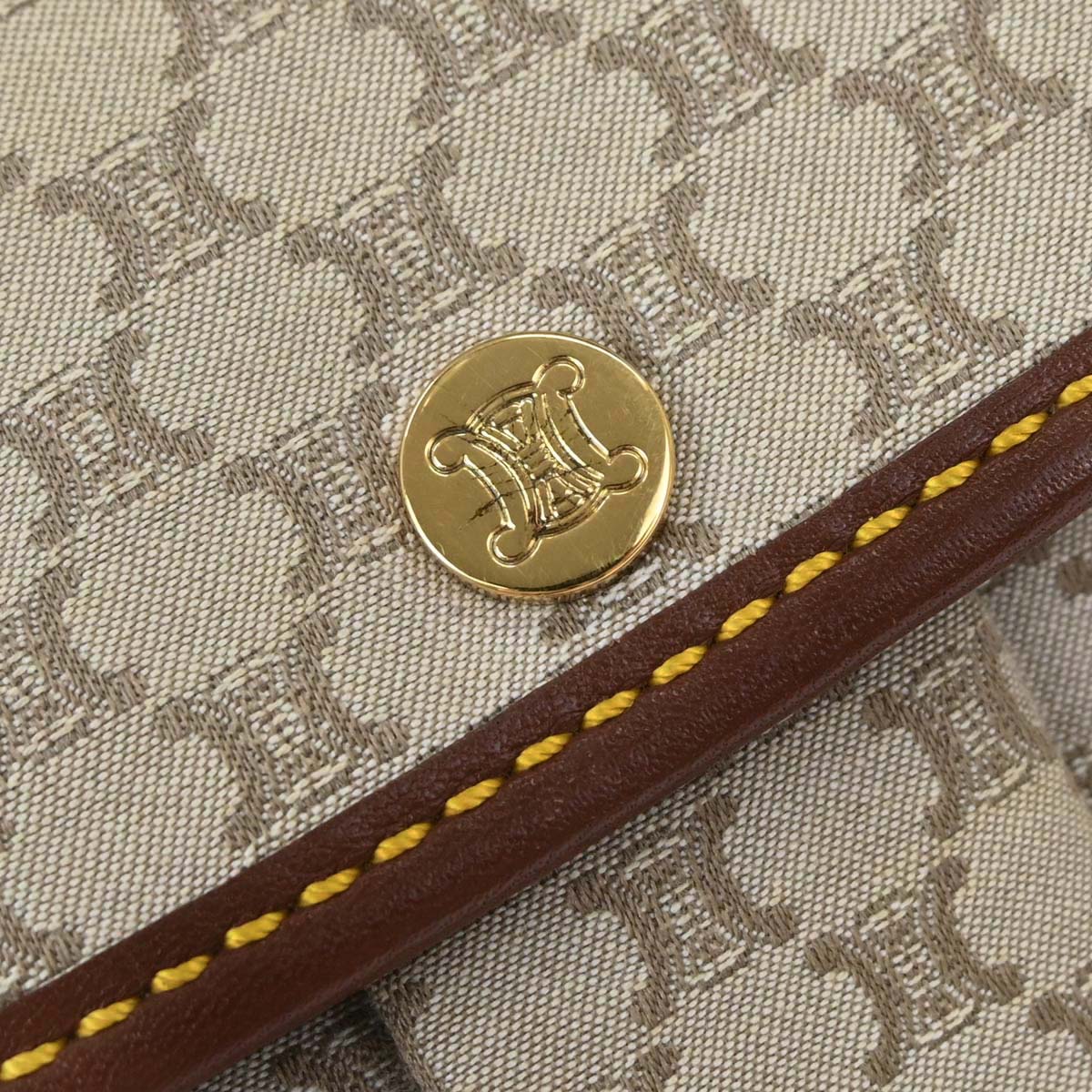 Celine * Beige Canvas Macadam Shoulder Bag