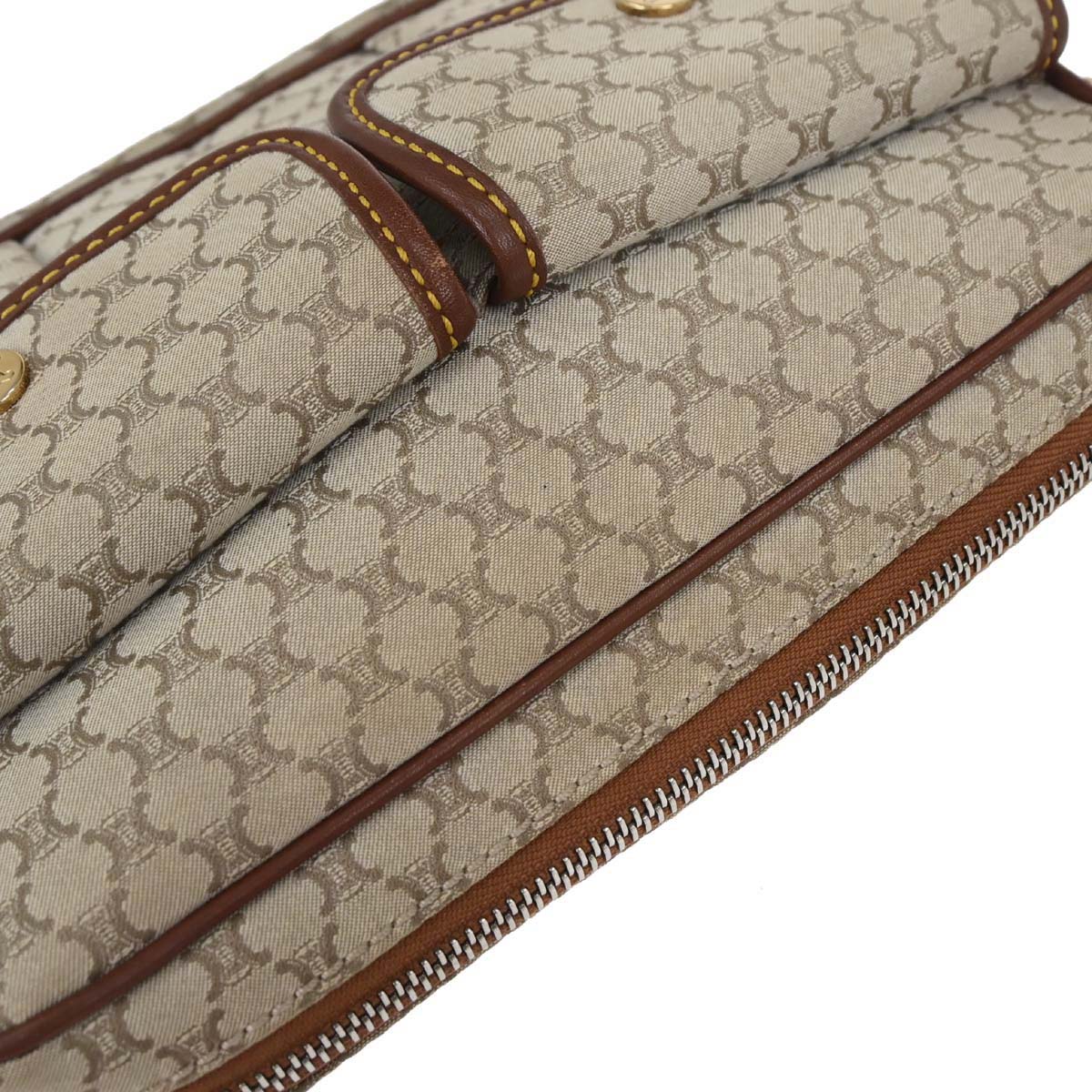 Celine * Beige Canvas Macadam Shoulder Bag