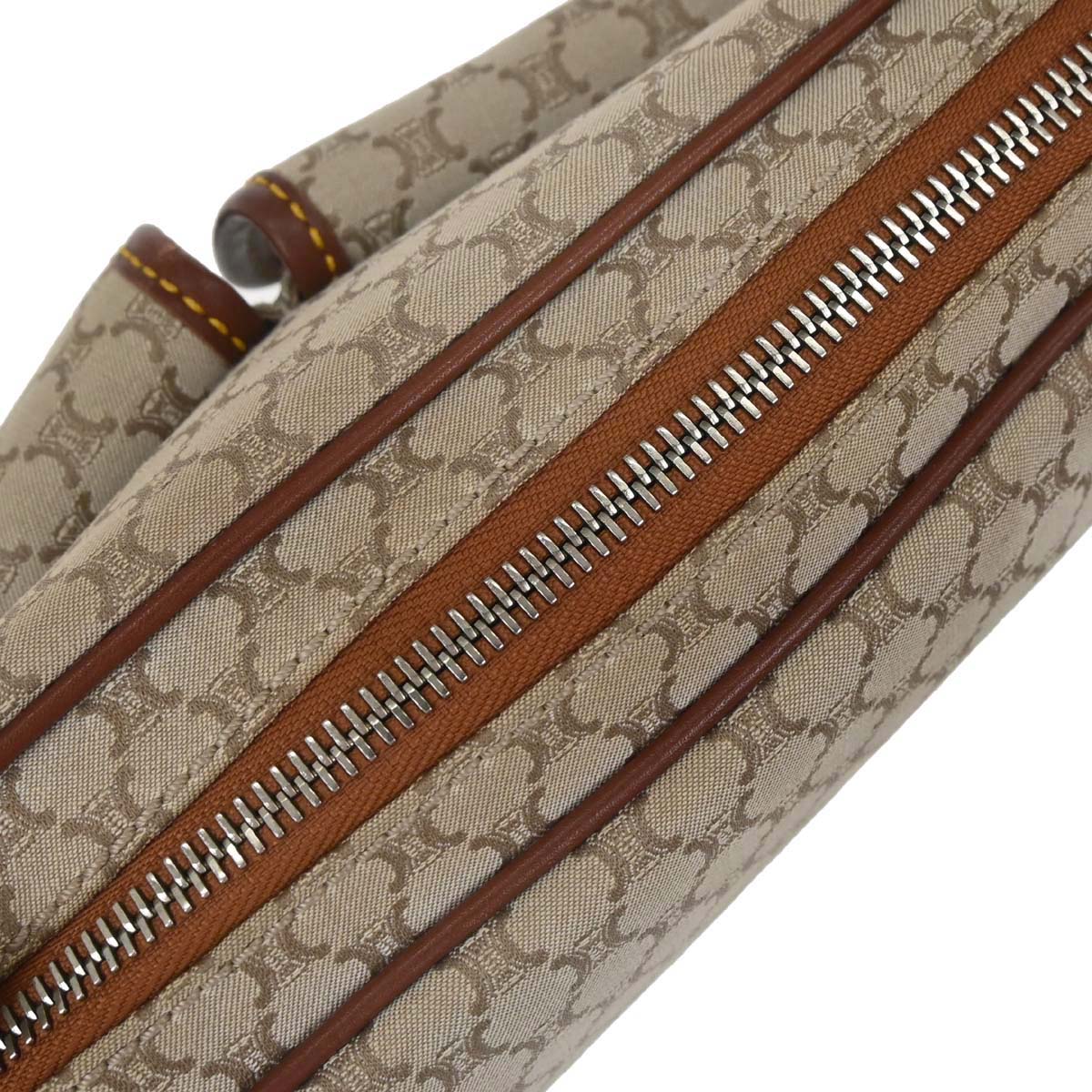 Celine * Beige Canvas Macadam Shoulder Bag