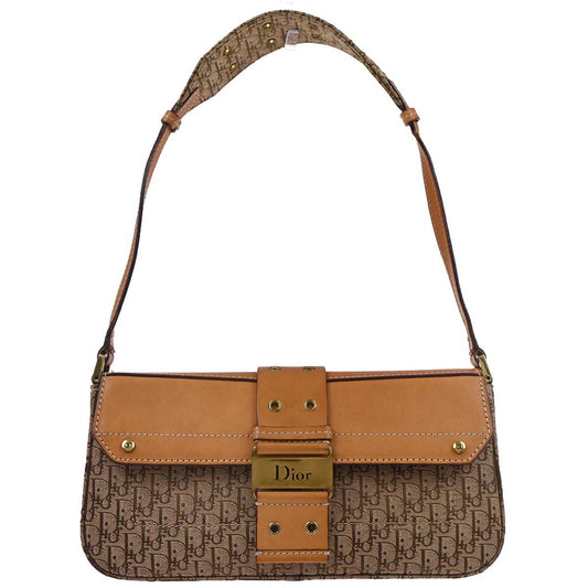 Christian Dior Brown Beige Street Chic Trotter Handbag