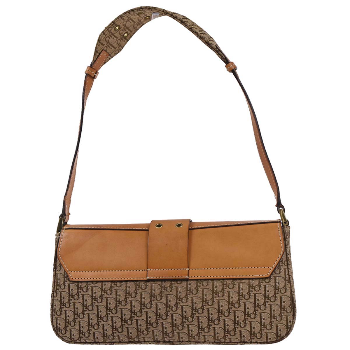 Christian Dior Brown Beige Street Chic Trotter Handbag