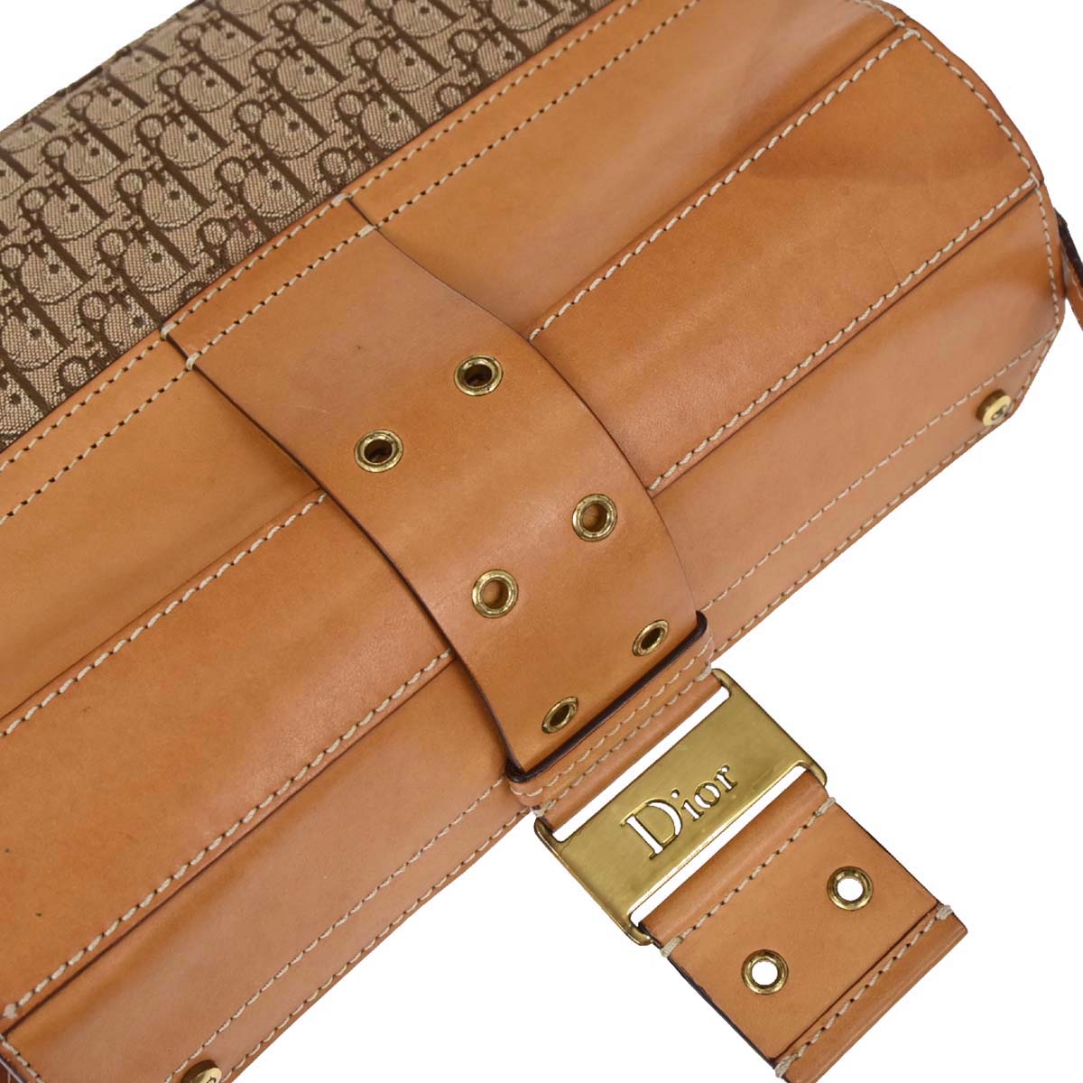 Christian Dior Brown Beige Street Chic Trotter Handbag