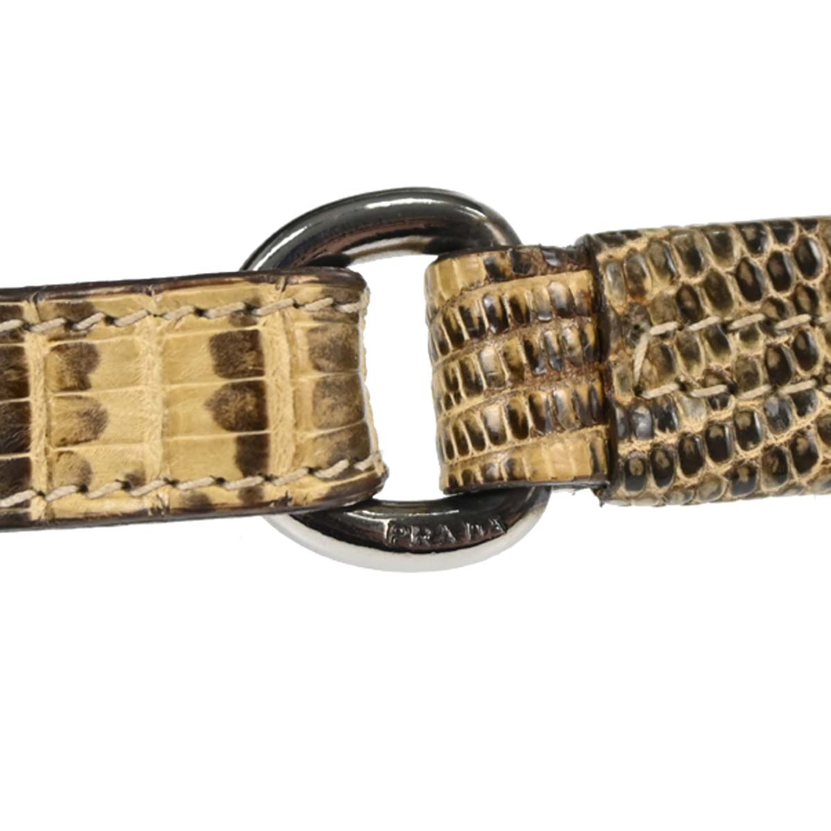 Prada * Black Nylon Lizard Handbag