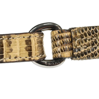 Prada * Black Nylon Lizard Handbag