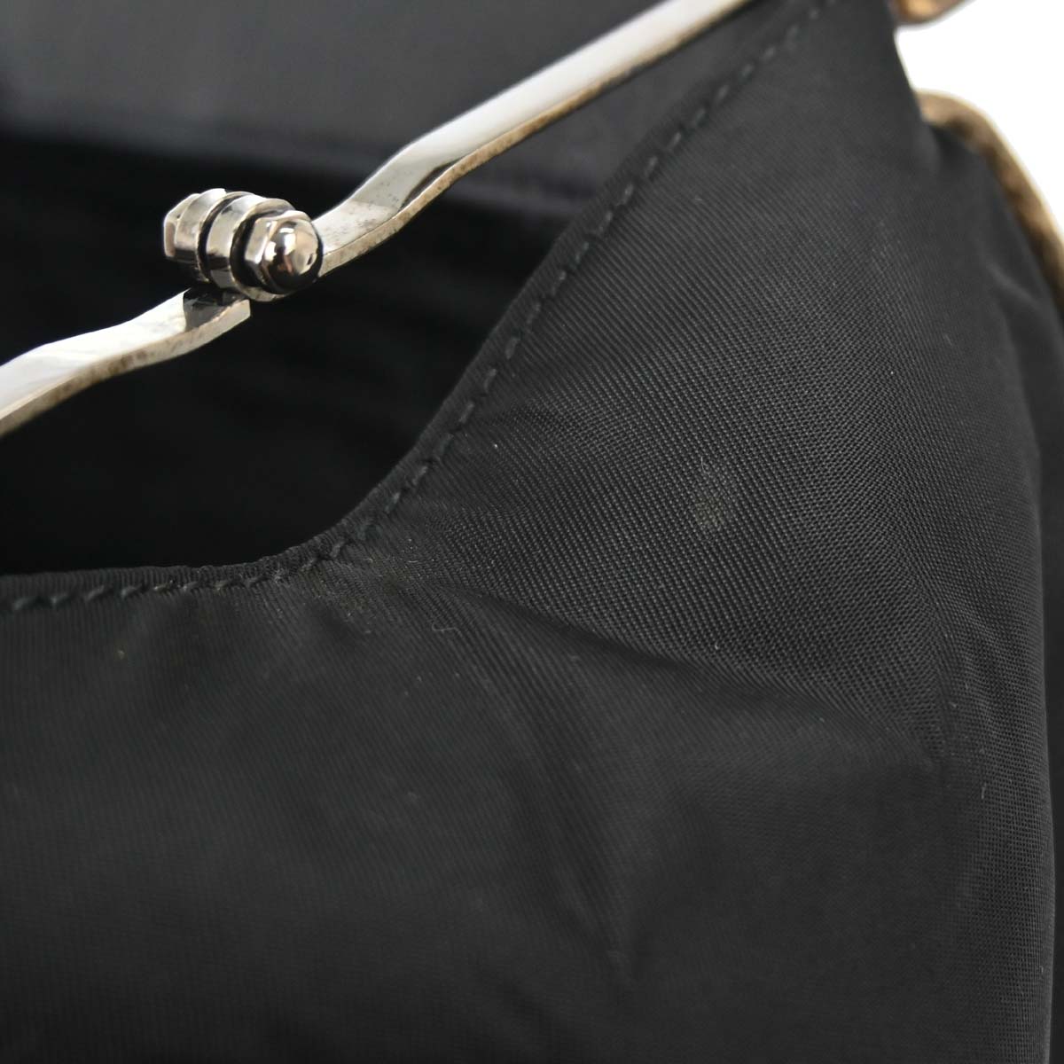 Prada * Black Nylon Lizard Handbag