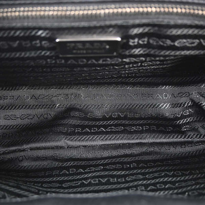 Prada * Black Nylon Lizard Handbag