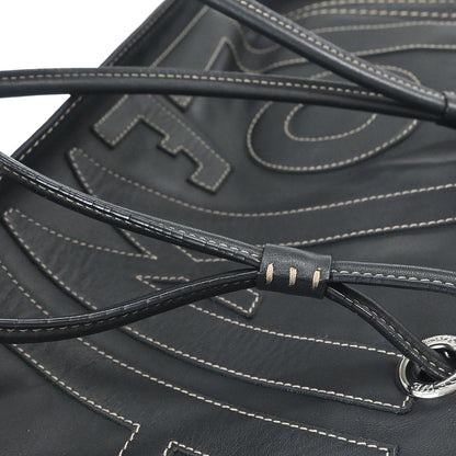 Loewe * Black Leather Anagram Tote Handbag