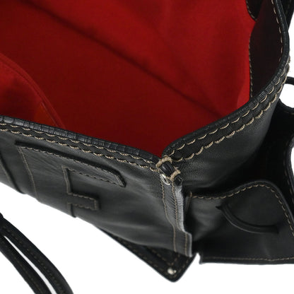 Loewe * Black Leather Anagram Tote Handbag