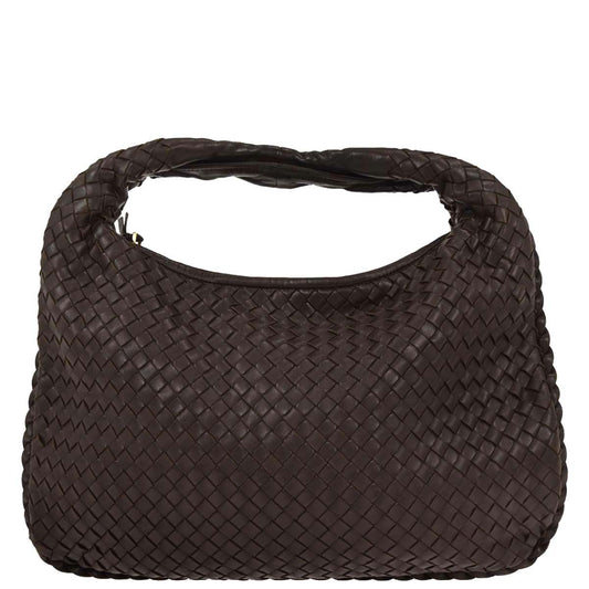 Bottega Veneta Brown Lambskin Intrecciato Hobo Handbag