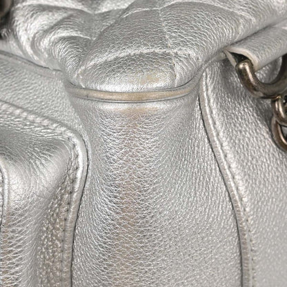 Chanel Metallic Silver Calfskin Casual Rock Backpack