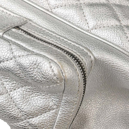 Chanel Metallic Silver Calfskin Casual Rock Backpack