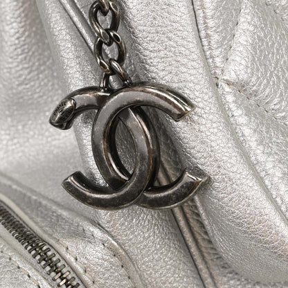 Chanel Metallic Silver Calfskin Casual Rock Backpack