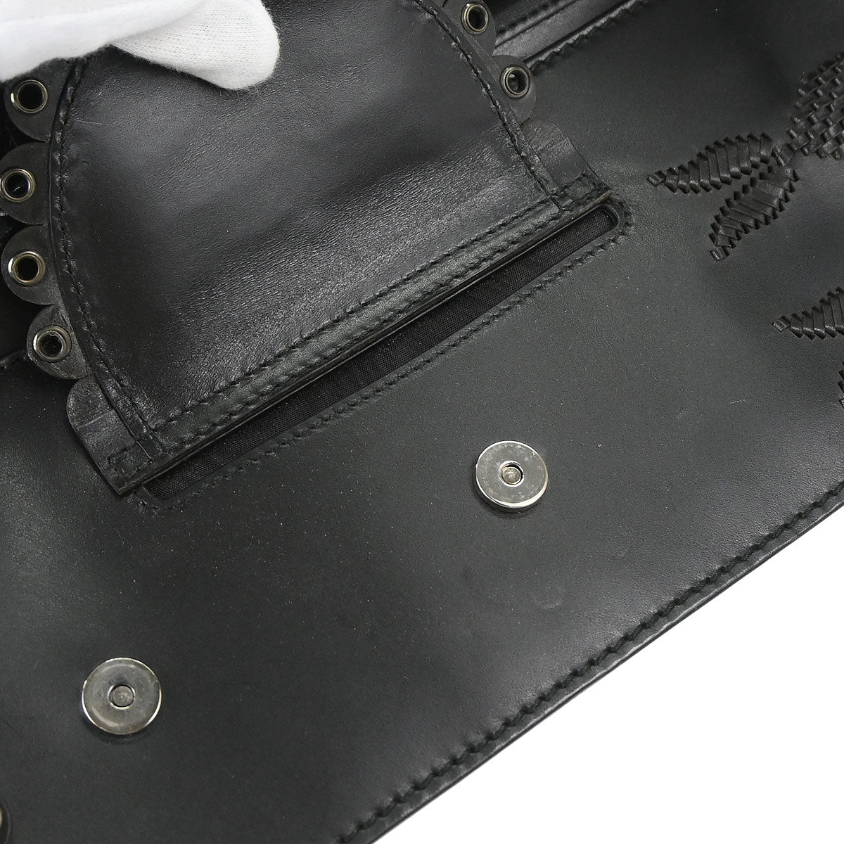Yves Saint Laurent Black Lambskin Shoulder Bag