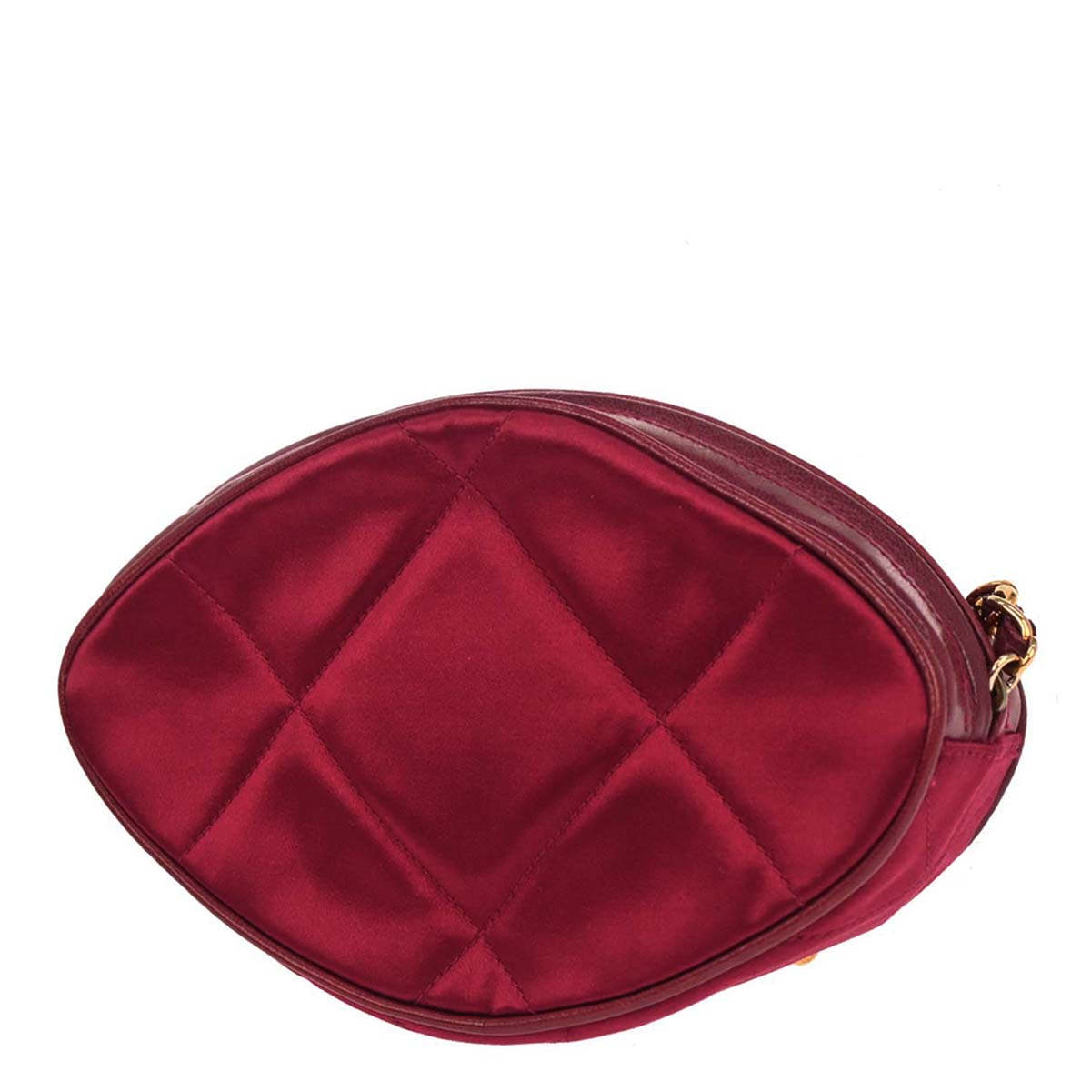 Chanel 1989-1991 Red Satin Lambskin Pouch