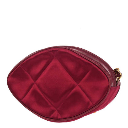 Chanel 1989-1991 Red Satin Lambskin Pouch
