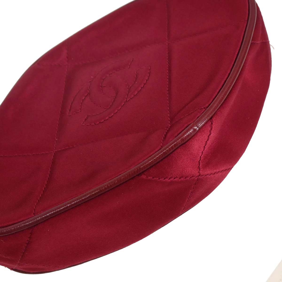 Chanel 1989-1991 Red Satin Lambskin Pouch