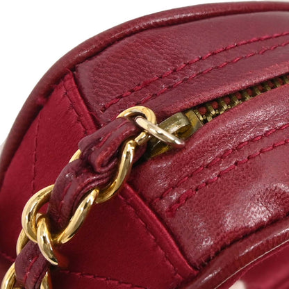 Chanel 1989-1991 Red Satin Lambskin Pouch