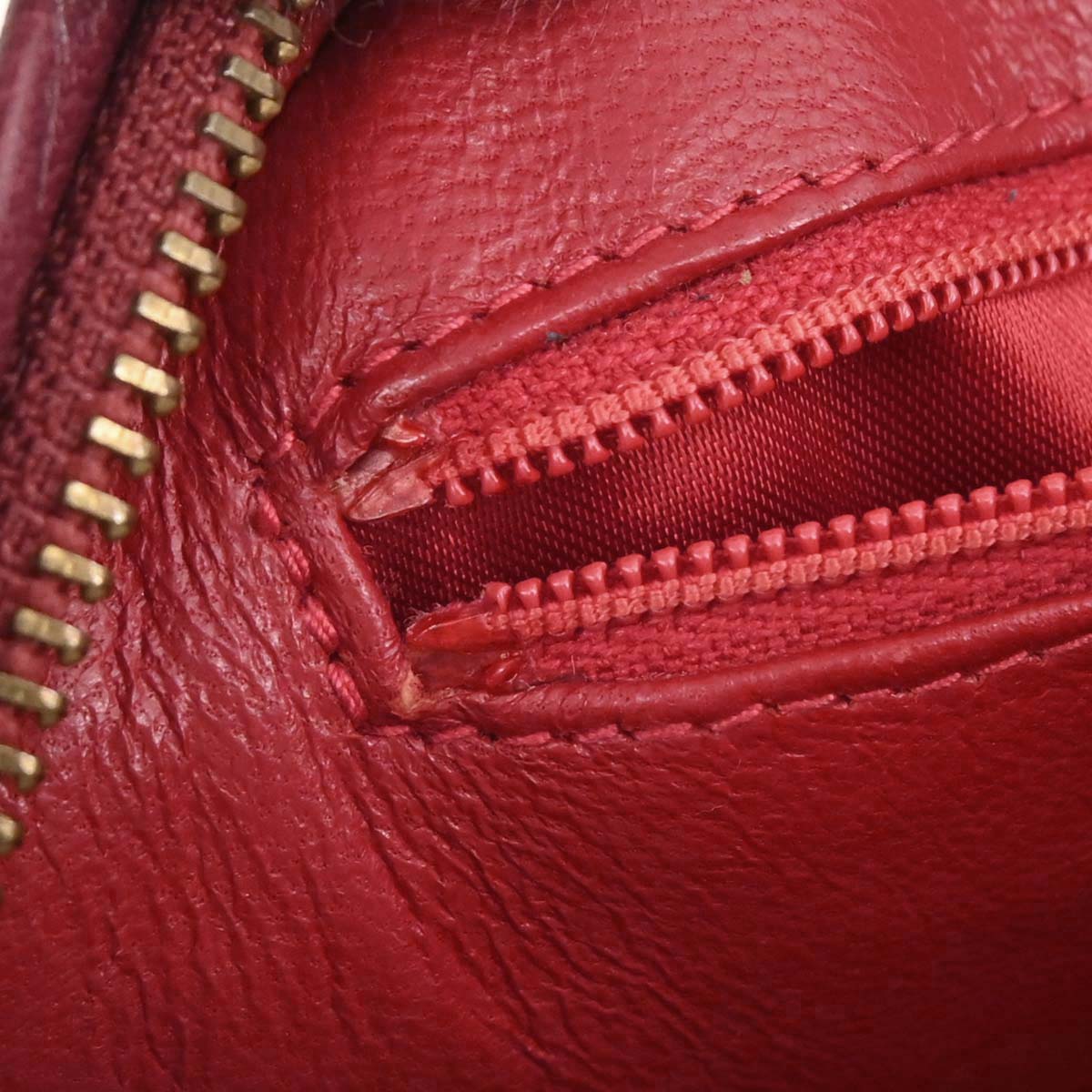 Chanel 1989-1991 Red Satin Lambskin Pouch