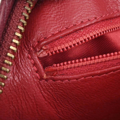 Chanel 1989-1991 Red Satin Lambskin Pouch
