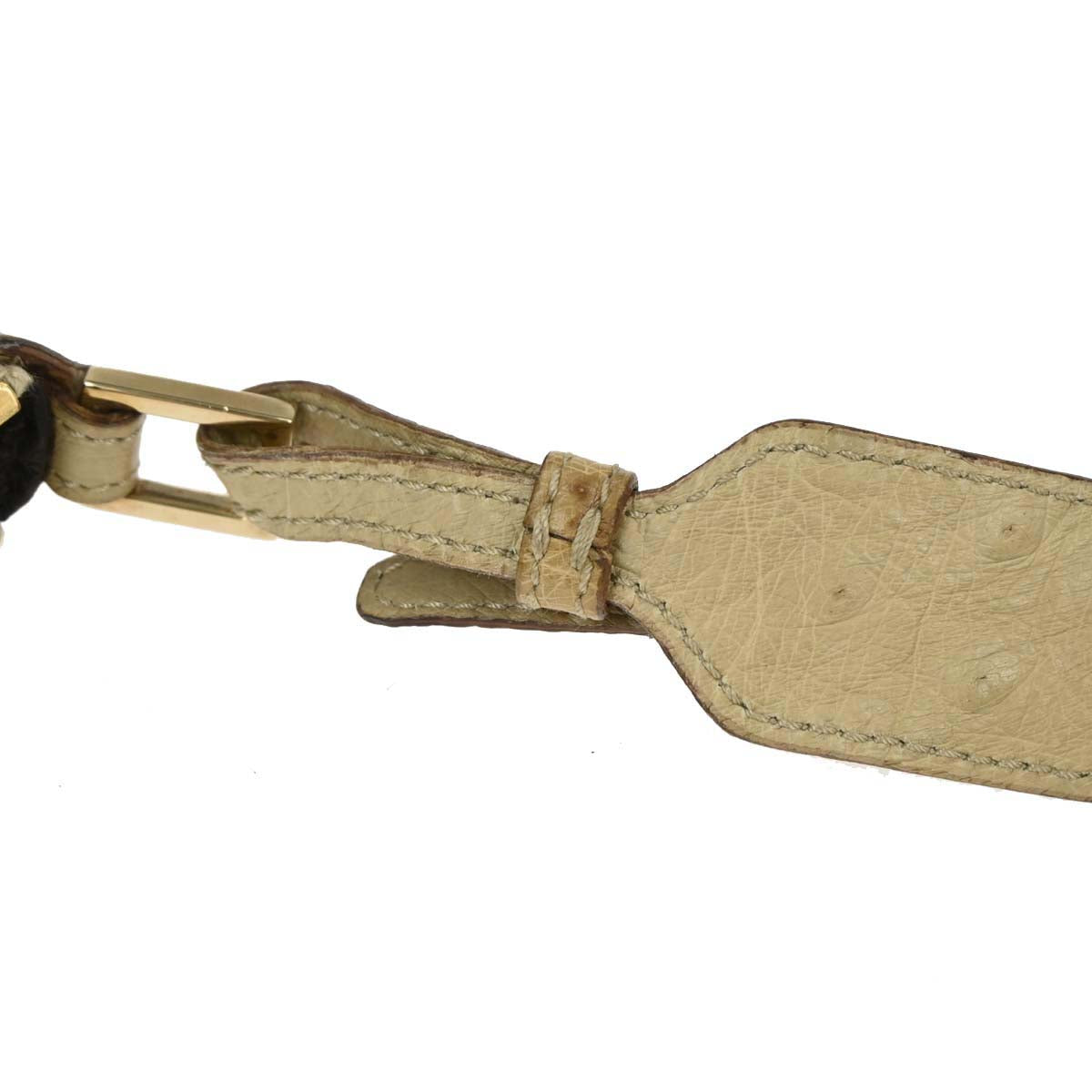 Gucci * Beige Canvas Ostrich Handbag