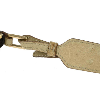 Gucci * Beige Canvas Ostrich Handbag