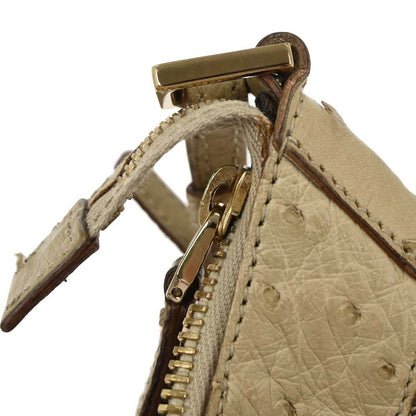 Gucci * Beige Canvas Ostrich Handbag
