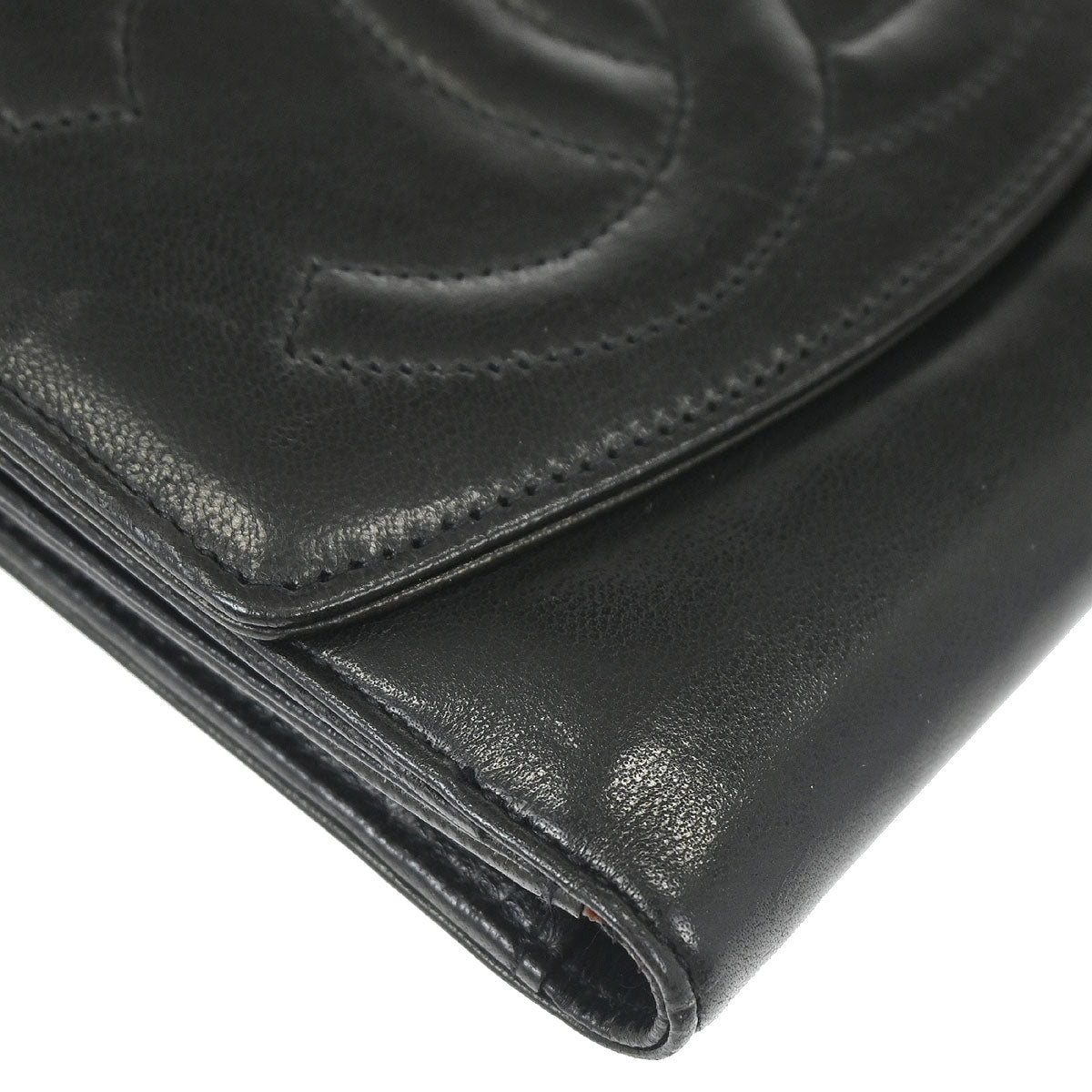 Chanel Trifold Wallet Black Lambskin
