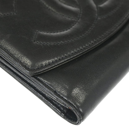 Chanel Trifold Wallet Black Lambskin