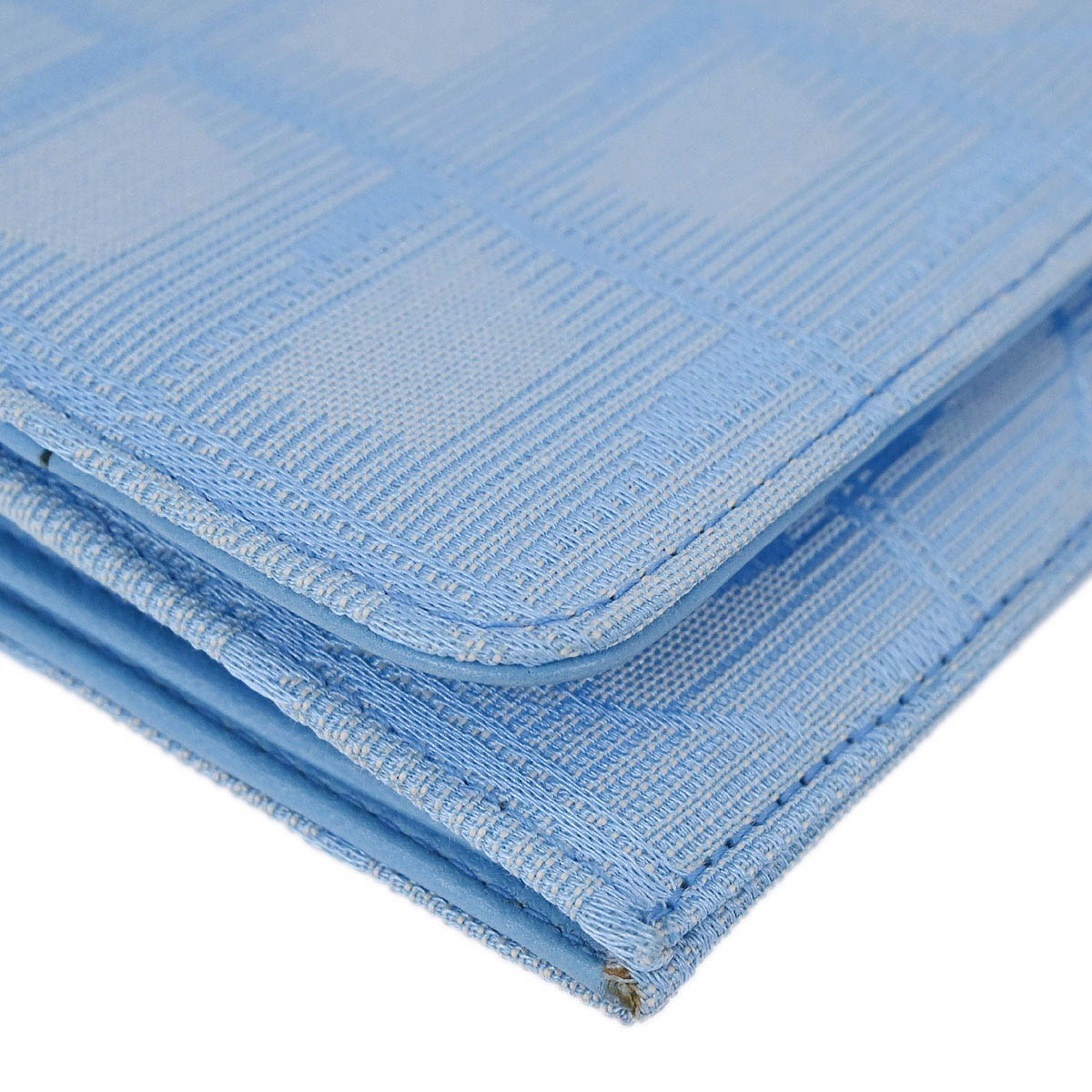Chanel Light Blue Jacquard Nylon Travel Line Bifold Wallet