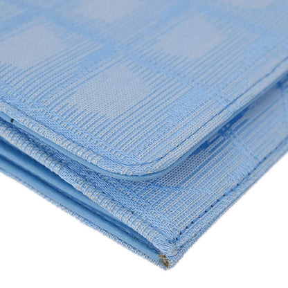 Chanel Light Blue Jacquard Nylon Travel Line Bifold Wallet