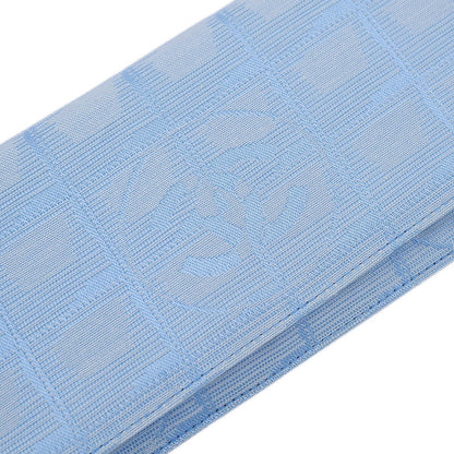 Chanel Light Blue Jacquard Nylon Travel Line Bifold Wallet