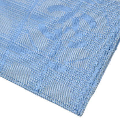 Chanel Light Blue Jacquard Nylon Travel Line Bifold Wallet